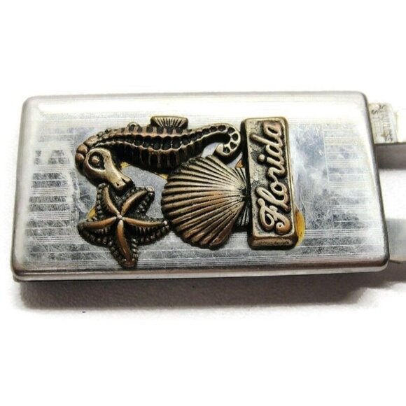 Florida Seahorse Starfish Sea Shell Knife File Money Clip Stainless Steel Wallet - Picture 6 of 6